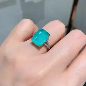 반지 토파즈 그린 대한 럭셔리 절묘한 여성 패션 조절 오프닝 파티 보석 약혼
