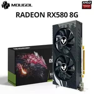 MOUGOL AMD Radeon RX580 8G 그래픽 카드 GDDR5 메모리 비디오 게임 PCIE3.0 x 16 HDMI 호환 DVI 데스크탑