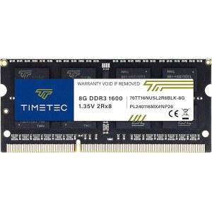 타임텍 8GB DDR3L / DDR3 1600MHz (DDR3L-1600) PC3L-12800 PC3-12800 (PC3L-12800S) 비ECC 버퍼링 1.35V 1.5V CL11 2Rx8 204핀 SODIMM 노트북 PC 컴퓨터 메모리 RAM 모듈 업그레이드 블랙 PCB