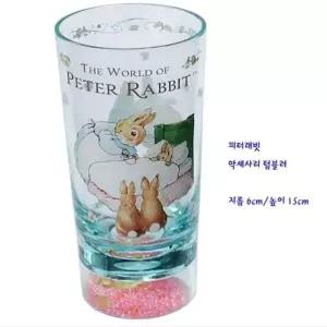 피터래빗 물컵 귀여운컵 투명유리잔 물잔 쥬스컵