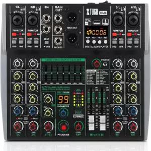 PC용 XTUGA 6 채널 오디오 믹서 99DSP/스테레오 이퀄라이저/PAD/F가 장착된 DJ 보드 USB/블루투스가 노래방