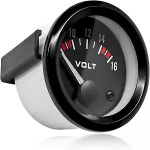 VCYOPN 2 52MM 자동차 전압 게이지 백라이트가 장착된 DC 12V 8-16V 포인터 전압계 트럭 SUV RV용 범용 LED