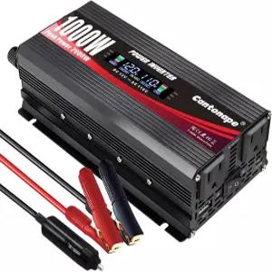 Cantonape 1000W 자동차 파워 인버터 DC 12V 110V/120V AC 컨버터 LCD 디스플레이 2 콘센트 3.0A USB 및 RV