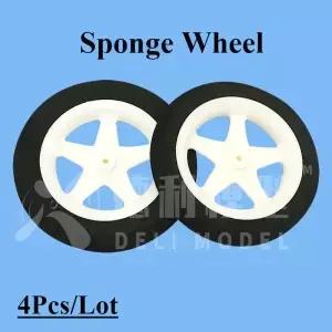 RC 비행기 모델용 라이트 랜딩 기어 휠 스폰지 D60 55/635 76mm 로트당 4 개