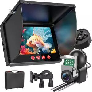 수중 낚시 카메라 1080P 휴대용 물고기 탐지기 5인치 방수 IPS 스크린 220 초광각 얼음 12IR LED 야간 시야