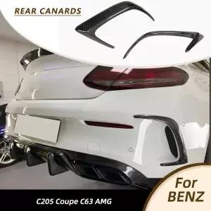 메르세데스-벤츠 C-클래스 C205 C63 AMG 쿠페 2015-2017용 카본 파이버 자동차 리어 범퍼 카나드 스플리터