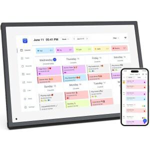 10.1인치 벽 플래너 디지털 달력 및 난로 캘린더, 인터랙티브 차트, 스마트 순간을 가족 디스플레이, 어디서나 사진 프레임, 공유 일정을 집안일 터치스크린 위한 디스플레이