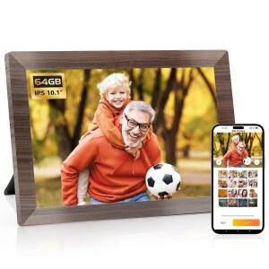 10.1인치 스마트 디지털 액자, 1280x800 HD Wi-Fi 터치 64GB 포토 자동 대용량 모션 IPS 2GB 프레임 센서, 스크린, 공간, 휴대폰에서 로드, 저장 RAM, 회전,