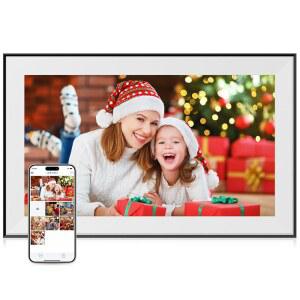 Dragon Touch 15.6인치 대형 디지털 사진 자동 있는 공간이 터치 - 1080P 프레임, 엄마를 즉시 앱을 위한 선물 Wi-Fi 32GB 최고의 스크린, FHD 프레임 무료 저장 /비디오 회전, 통해 공유