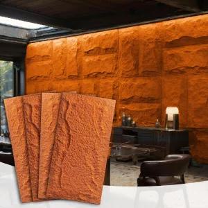 스톤 3D 벽 패널 4팩 PU 내부 장식용 23.6 *47.2 액센트 가짜 세련되고 스타일리시한 장식 바이브란트