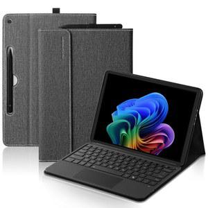 Microsoft Surface Pro 12 케이스 2025와 호환되는 Akkerds, 슬림 펜 2 홀더가 있는 다중 시야각 케이스, 비즈니스 포트폴리오 가죽 타입 커버, 블랙