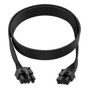 AUKOOY PCIE 케이블 8핀에서 6+2핀으로의 GPU 전력 확장 - CORSAIR THERMALTAKE ARESGAME 전원 공급을 위한 18AWG 플랫 모듈형 PSU 25.6인치