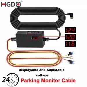 HGDO 미니 USB TYPE-C 12V 24V 5V 대시 캠 하드 와이어 키트 디스플레이 포함 저전압 보호 24H 주차 모니터