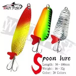 WALK FISH 16g/18g/21g/25g/28g/32g 금속 스피너 스푼 하드 낚시 루어 미끼 트레블 훅 스팽글 소음
