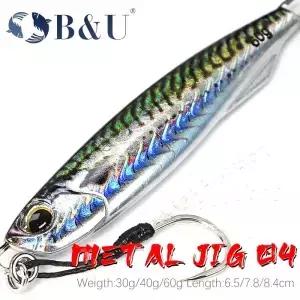 B U 30G/40G/60G 3D 인쇄 금속 캐스트 지그 스푼 해안 캐스팅 물고기 농어 바닷물 낚시 미끼 인공 태클