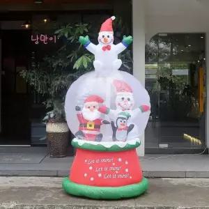 에어벌룬 성탄절 스노우볼 산타 크리스마스풍선인형 200cm LED 대형산타