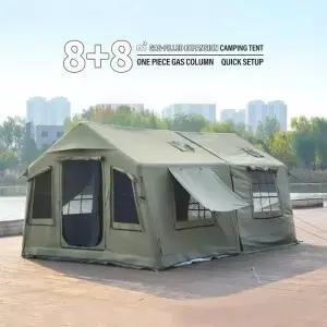 8+8 m2 자동 팽창 캠핑 텐트 야외 빠른 설치 68인용 홀 리지 가족 모임용