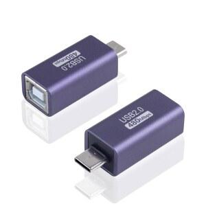 DANFETSOY USB C 남성 대 B 여성 프린터 어댑터 신디사이저 DJ 컨트롤러 키보드 전자 피아노 / 드럼 2PCS용 타입 TO MIDI 변환 커넥터