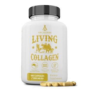 조상 보충제 잔디 사료 소고기 살아있는 콜라겐 분말 보충제, 3000mg, 피부, 모발, 손톱 및 , 타입 II, 180캡슐을 더 하고 젊어 보이게 촉진합니다