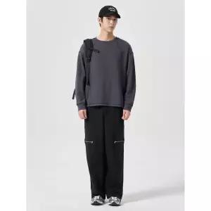 에잇세컨즈 저지 지퍼 디테일 팬츠 블랙 424921LY15 4424691