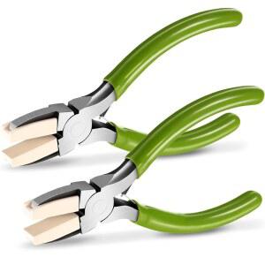 머더 2팩 나일론 노즈 플라이어 더블 카본 스틸 주얼리 DIY 도구 비딩 루프 성형 와이어 제작 및 기타 공예품 5.3인치(녹색)