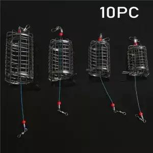 0PC 낚시 피더 스테인레스 스틸 미끼 던지기 바구니 홀더 케이지 액세서리 태클