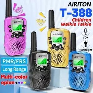 2PCS AIRITON T388 용 워키토키 PMR/FRS 미니 핸드헬드 트랜시버 장거리 생일 선물 야외 모험 하이킹용