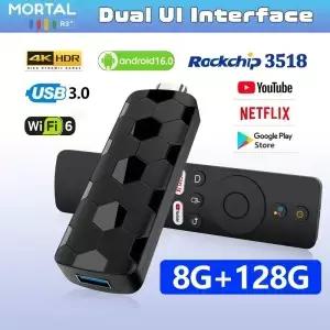 R3 미니 TV 스틱 듀얼 UI 인터페이스 안드로이드 6 ATV 램 8GB 롬 RK358 와이파이 음성 리모컨 글로벌