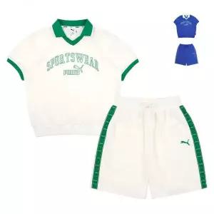 PUMA KIDS 테리 카라 반팔티 세트_PK52OS307
