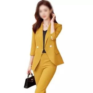 더블버튼 세미정장 오피스룩 면접 아우터 여름 직장인 린넨 발표 자리 격식 간절기 결혼식 봄