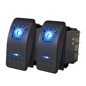 해양 보트 로커 스위치 12V 20A  라이트 바 파란색 LED 빛 5 핀 ON-Off UTV RZR ATV 자동 SPST