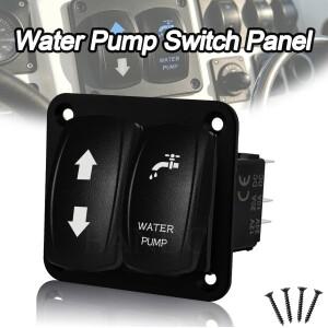 RV 마린 워터 펌프 로커 스위치 패널 12V DPDT ON-OFF-ON/(ON)-OFF-(ON) 탱크 충전/배수  잭 리프트용 - 보