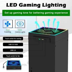 xbox호환 시리즈 S용 냉각 팬 조절 가능 속도 상단 쿨러 무소음 열 분산 시스템 게임 콘솔 액세서리