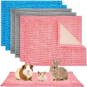 기니피그 플리스 케이지 라이너 6개 6 x 24 인치 침구 매트 재사용 가능 소변 훈련 패드 작은 동물 수면을