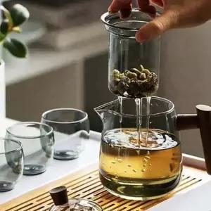 내열유리 차포트 500ml 로즈마리 거름망 차팟 투명 페퍼민트