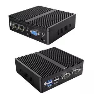 메탈 케이스 팬리스 산업용 미니 PC 인텔 N2840 데스크탑 컴퓨터 Pfsense 서버 DDR3L Msata SSD 2랜 2COM