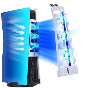 LED 조명 및 USB 포트가 있는 플스호환 냉각 팬  Playstation5 디지털/디스크 에디션용 3단계 속도 조절 가
