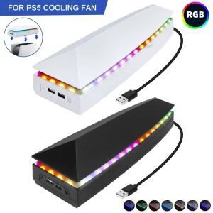 상단 냉각 팬 베이스 게임 쿨러 스탠드 브래킷(RGB 분위기 다채로운 조명 포함) 플스호환 콘솔용 LED(먼지