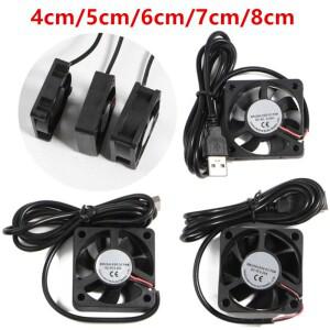컴퓨터 케이스 서버 라디에이터 용 USB 팬  CPU 냉각 조용한 4500-5500RPM  5V  2 핀  4cm  8cm