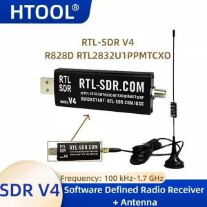 SDR V4 소프트웨어 정의 라디오 수신기 HTOOL RTL-SDR V4 RTL2832U 1PPM TCXO HF BiasT SMA 소프트웨어 정