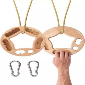 테이스토어 암벽 등반 행보드 트레이닝 링 견고한 우드 그립 강도 트레이너 휴대용 풀업 홀드 볼더링