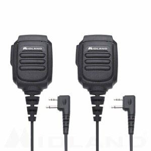 GMRS 라디오용 푸시 투 토크가 가능한 미들랜드 AVPH10 핸드헬드/웨어러블 스피커 마이크(2팩)