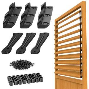 루버 브래킷 키트 - 데크 선블라인드 시스템 브래킷, 하드웨어 키트, DIY 펜스, 창문 셔터, 정원, 파티오, 실내 및 실외 사용을 위한 최대 11개의 보드(48인치)를 보관할 수 있습니다(루버 1세트)