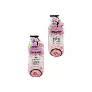 오가니스트 온가족 쿨 향기 순한 대용량 워시 바디클렌저 핑크솔트 로즈향 865ml 2개