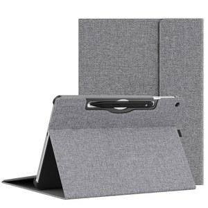 2025년 새로운 MICROSOFT SURFACE PRO 1판 12인치 PU 가죽 및 하드 쉘 노트북 보호 커버용 FORUBAR 태블릿 케이스 멀티 앵글 내장 킥스탠드 펜 홀더(그레이)