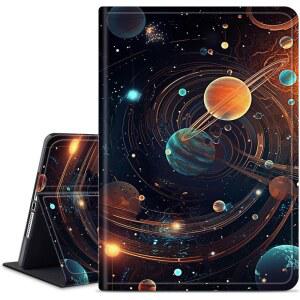 MICROSOFT SURFACE PRO 7 케이스용 WZCJDHMJ 6/5/4 SPACE PLANET용 자동 웨이크/슬립 기능이 있는 슬림 스마트 PU 가죽 조절 스탠드 보호 커버