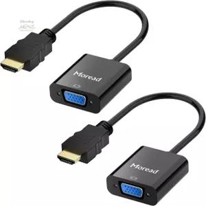 컴퓨터 데스크톱 노트북 PC 모니터 프로젝터 HDTV 크롬북 라즈베리 파이 엑스박스 등을 위한 HDMI-VGA 2팩