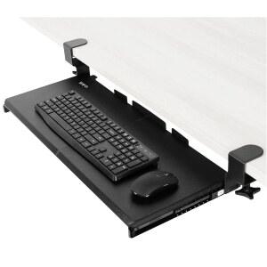 VIVO 대형 언더 데스크 풀아웃 키보드 클램프 C X 27.9CM(11인치) 시스템, 컴퓨터 마운트 포함 플랫폼 서랍, 견고한 매우 시 슬라이드 블랙, 68.6CM(27인치)(클램프 83.8CM[33인치]) 트레이, MOUNT-K 타이핑용, 아웃