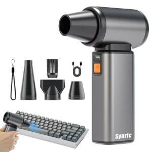 SYNRIC 압축 공기 먼지떨이, 무단 속도 청소를 모터가 교체 에어 가정 있는 야외, 금속 RPM 쉘 더스터, 120000 통조림 블로어, 자동차, 위한 브러시리스 전기 키보드 클리너,