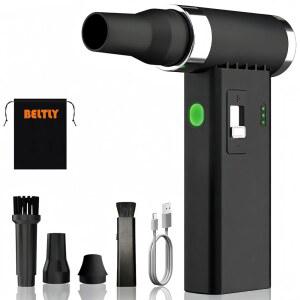 압축 공기 먼지떨이 - 110,000 RPM 포함, 브러시리스 조절 모터 전기 야외 0-100 팬, 파워 송풍기, 청소용 먼지 가능한 FT03 무선 제트 속도 및 슈퍼 (블랙) 자동차 PC, 키보드, 송풍기